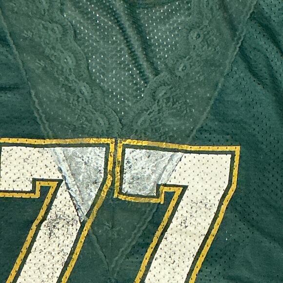 GREENBAY NFL #77 Football Ladies Vintage Look Cropped Mesh LaceV-neck Jersey M - Picture 3 of 9